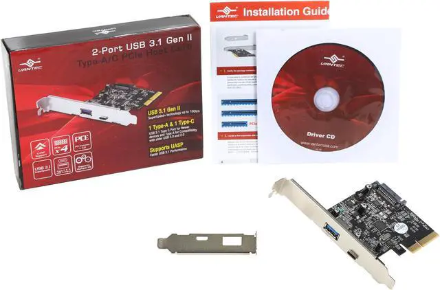 Alt view image 6 of 5 - VANTEC 2-Port USB 3.1 Gen II Type A/C PCIe Host Card Model UGT-PC371AC