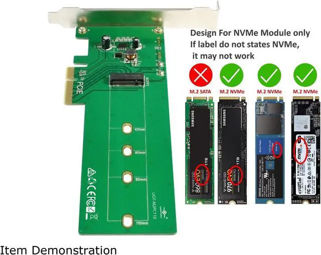 Alt view image 4 of 6 - VANTEC UGT-M2PC110 M.2 NVMe PCIe X4 Adapter For Extra Long 110mm Module