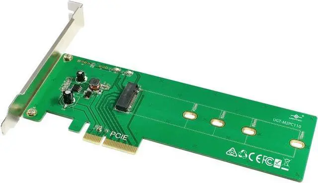Alt view image 3 of 6 - VANTEC UGT-M2PC110 M.2 NVMe PCIe X4 Adapter For Extra Long 110mm Module