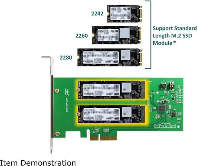 Alt view image 5 of 7 - VANTEC UGT-M2PC300R Dual M.2 SSD RAID PCIe X4 Host Card