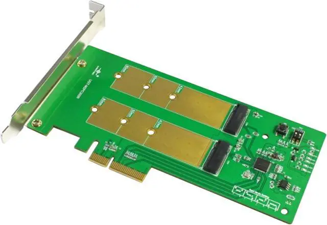 Alt view image 2 of 7 - VANTEC UGT-M2PC300R Dual M.2 SSD RAID PCIe X4 Host Card