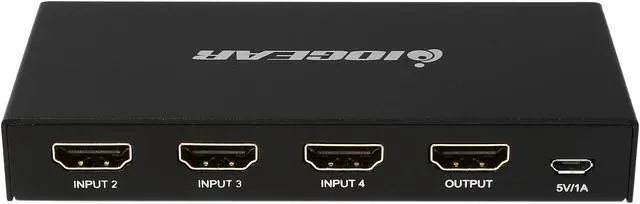 Alt view image 4 of 5 - IOGEAR 4K 4-Port HDMI Switch with Remote GHDSW4K4