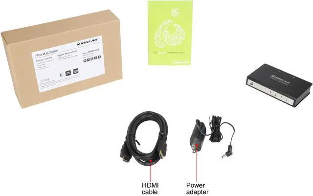Alt view image 6 of 6 - IOGEAR 2-Port Cinema 4K Splitter with HDMI connectors GHSP8422B