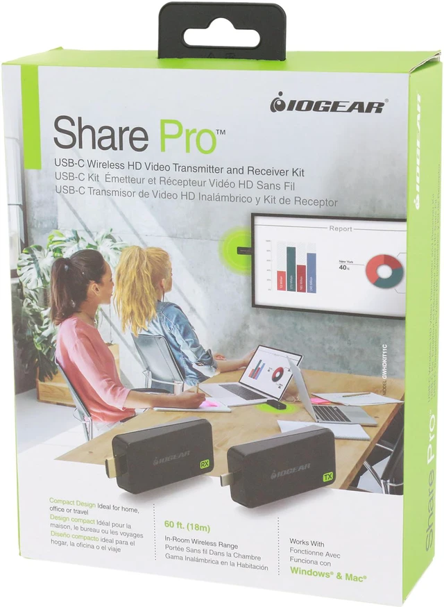 Alt view image 4 of 4 - IOGEAR Share Pro USB-C Wireless HD Video Transmitter and Receiver Kit GWHDKIT11C