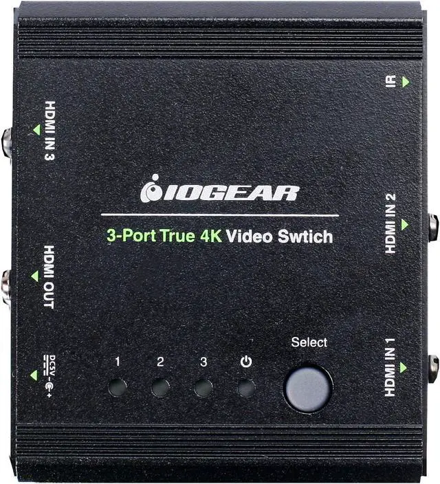 Alt view image 4 of 4 - IOGEAR 3-Port True 4K Switch with HDMI Connection GHSW8431
