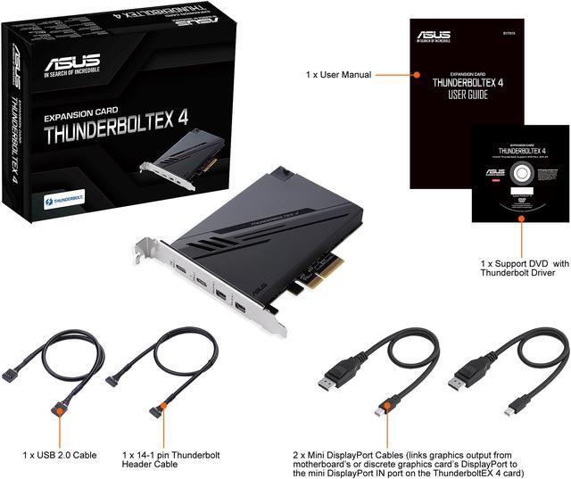Alt view image 6 of 7 - ASUS ThunderboltEX 4 with Intel Thunderbolt 4 JHL 8540 Controller, 2 USB Type-C ports, up to 40Gb/s Bi-directional Bandwidth and Incorporates DisplayPort 1.4 support, up to 100W Quick Charge