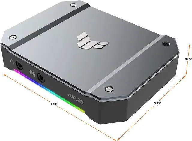 Alt view image 6 of 6 - ASUS TUF Gaming Video Capture Card(CU4K30) 4K/2K/1080p120, Near-Zero Latency, HDR Passthrough, USB 3.2, RGB Lighting, Certified for OBS™, USB 3.2 Plug & Play, Record & Stream with PC, PS5, Xbox, Switch