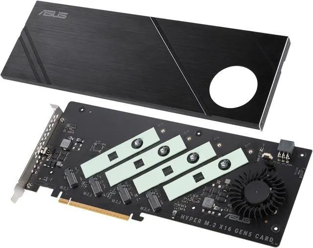 Alt view image 3 of 8 - ASUS Hyper M.2 x16 Gen5 Card (PCIe 5.0/4.0) supports four NVMe M.2 (2242/2260/2280/22110) devices up to 512 Gbps for AMD and Intel® platform RAID functions.