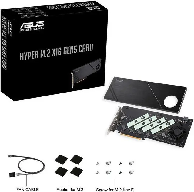 Alt view image 8 of 8 - ASUS Hyper M.2 x16 Gen5 Card (PCIe 5.0/4.0) supports four NVMe M.2 (2242/2260/2280/22110) devices up to 512 Gbps for AMD and Intel® platform RAID functions.
