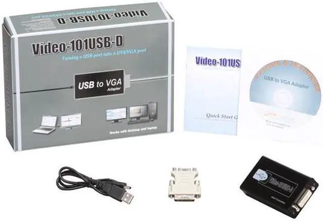 Alt view image 5 of 5 - Jaton USB 2.0 to DVI-I External Video Card Adapter VIDEO-101USB -D