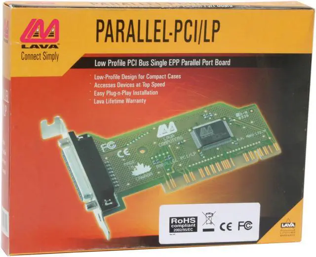 Alt view image 6 of 6 - LAVA Computer Low Profile Parallel PCI Card Model PARALLEL-PCI/LP