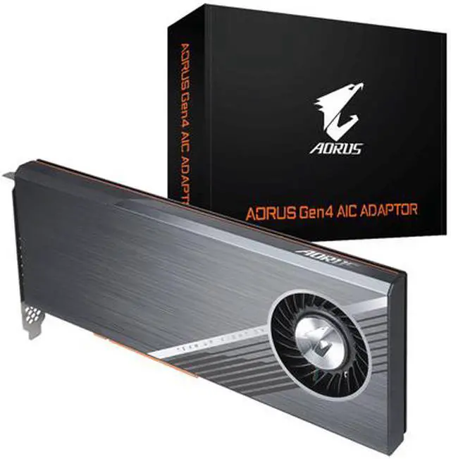 Alt view image 6 of 6 - GIGABYTE AORUS Gen4 AIC Adaptor GC-4XM2G4, Easy One Click RAID, Full PCIe 4.0 Design, 4 x PCIe 4.0/3.0 M.2 Slots