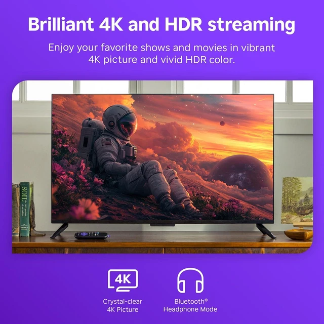 Alt view image 6 of 14 - Roku Streaming Stick Plus 2025 - 4K & HDR Roku Streaming Device for TV with Voice Remote - Free & Live TV (3830R)