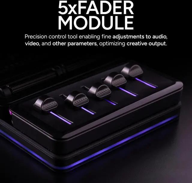 Alt view image 12 of 14 - MasterHUB Creator Kit: Fully Modular Allows You to Customize with Base, 15xKeys IPS Display, 2xRoller, and 5xFader Modules - Empowering Your Workflow by Cooler Master