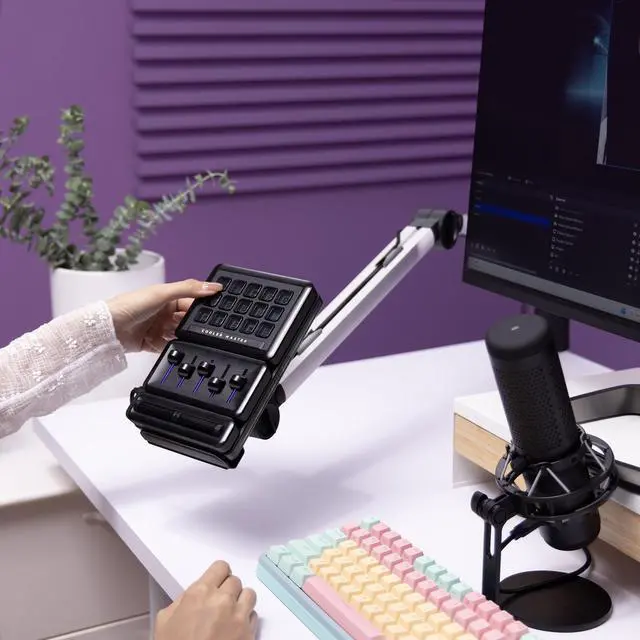 Alt view image 14 of 14 - MasterHUB Creator Kit: Fully Modular Allows You to Customize with Base, 15xKeys IPS Display, 2xRoller, and 5xFader Modules - Empowering Your Workflow by Cooler Master