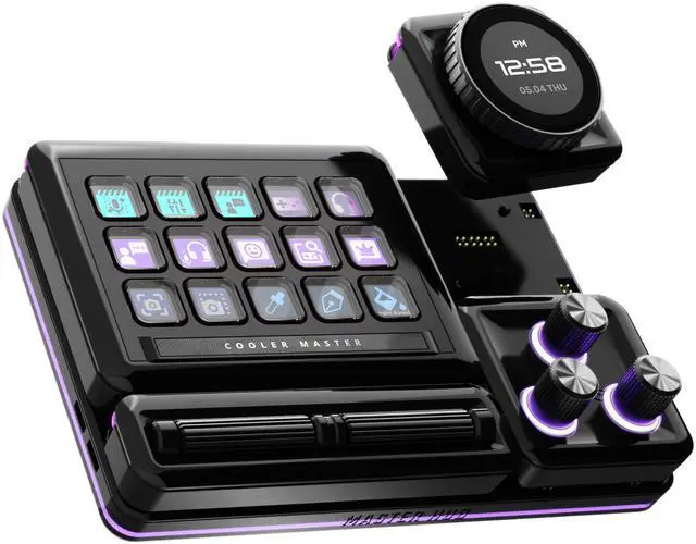 Alt view image 3 of 8 - MasterHUB Encoder Dial w/ IPS Display Module - Scene Switching, Volume Control, Clock, Timer, and Endless Creative Possibilities by Cooler Master