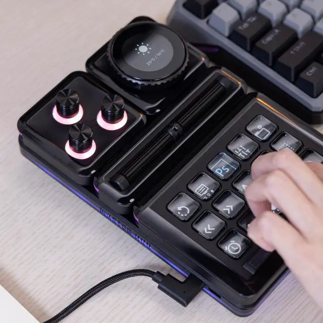 Alt view image 7 of 8 - MasterHUB Encoder Dial w/ IPS Display Module - Scene Switching, Volume Control, Clock, Timer, and Endless Creative Possibilities by Cooler Master
