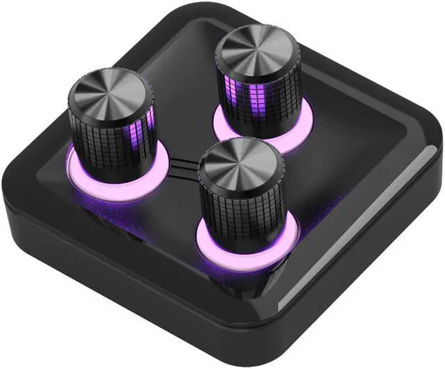 Main image of MasterHUB 3xKnob Module: Precision Control with Customizable Knobs and RGB LEDs for Effortless Fine-Tuning of Creative Apps and Lighting by Cooler Master