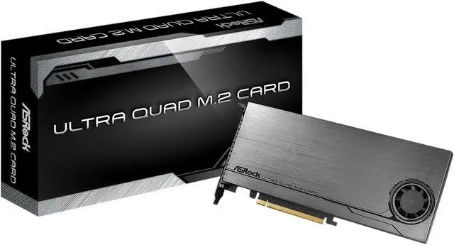 Alt view image 6 of 6 - ASRock ULTRA QUAD M.2 CARD PCI-e to 4x M.2 Card