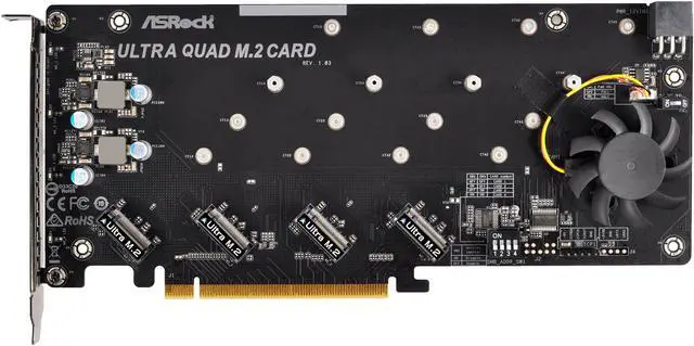 Alt view image 2 of 6 - ASRock ULTRA QUAD M.2 CARD PCI-e to 4x M.2 Card