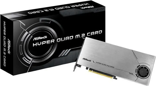 Alt view image 8 of 8 - ASROCK HYPER QUAD M.2 CARD Bootable M.2 RAID Support