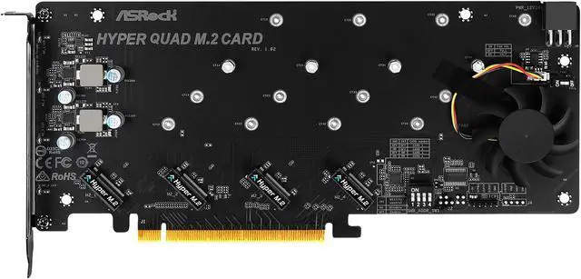 Alt view image 5 of 8 - ASROCK HYPER QUAD M.2 CARD Bootable M.2 RAID Support