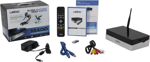 Alt view image 6 of 6 - UEBO M400-WL-US 1080p Media Player w/ Web Browser Build-in Wi-Fi USB 3.0 HDMI 1.3 NAS, FTP, DLNA support 3.5" Internal HDD slot w/ Remote