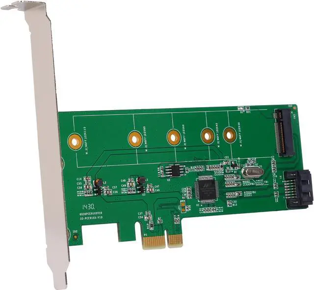 Main image of SYBA PCIe x1 to M.2(NGFF) + SATA 6G (HDD/SSD) with Standard & Low Profile Brackets Model SI-PEX50065