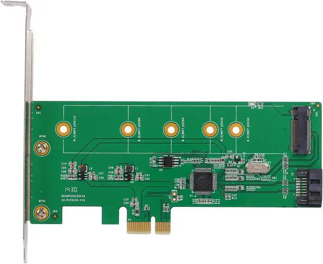 Alt view image 3 of 5 - SYBA PCIe x1 to M.2(NGFF) + SATA 6G (HDD/SSD) with Standard & Low Profile Brackets Model SI-PEX50065