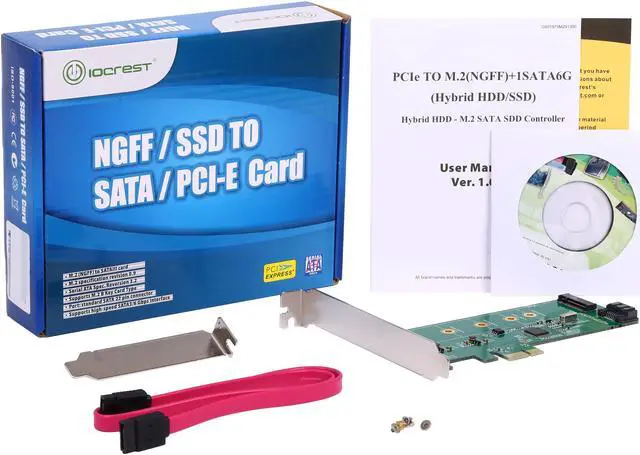 Alt view image 5 of 5 - SYBA PCIe x1 to M.2(NGFF) + SATA 6G (HDD/SSD) with Standard & Low Profile Brackets Model SI-PEX50065