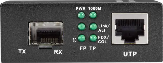 Alt view image 2 of 4 - Black Box Pure Networking Gigabit Ethernet (1000-Mbps) Media Converter - 10/100/1000-Mbps Copper to 1000-Mbps Fiber SFP LGC210A-R2