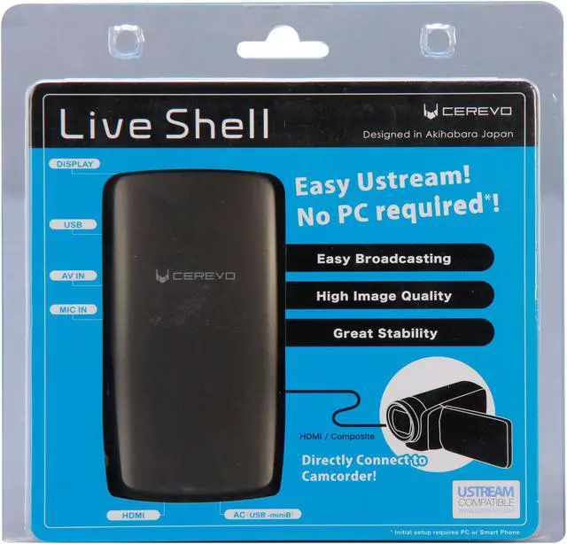Alt view image 8 of 8 - Cerevo LiveShell - High-Quality Live Uploading & Streaming to UStream, LiveStream, Youtube from any HD Video Source