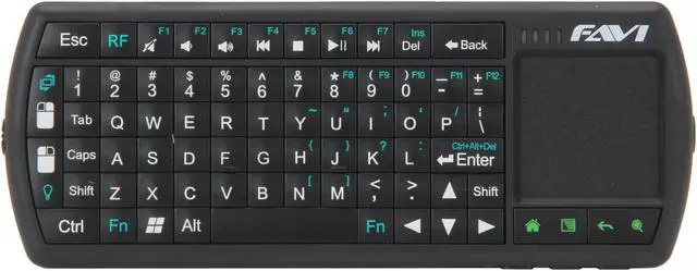 Alt view image 2 of 8 - FAVI FE02RF-BL Black USB RF Wireless Mini SmartStick Keyboard with Mouse Touchpad