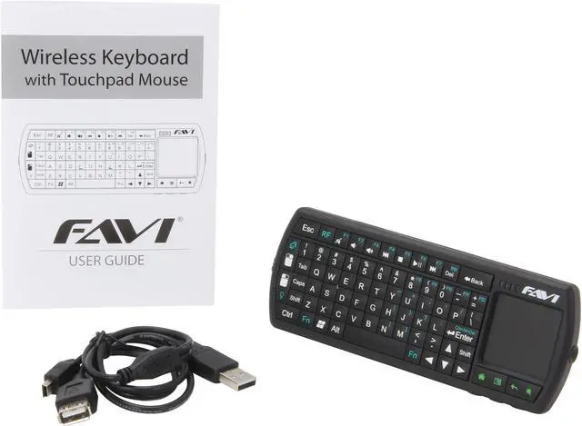 Alt view image 7 of 8 - FAVI FE02RF-BL Black USB RF Wireless Mini SmartStick Keyboard with Mouse Touchpad