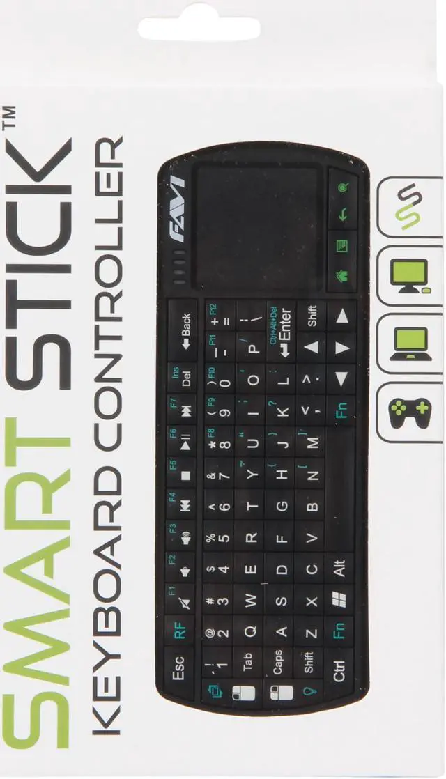 Alt view image 8 of 8 - FAVI FE02RF-BL Black USB RF Wireless Mini SmartStick Keyboard with Mouse Touchpad