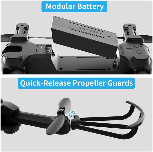 Alt view image 3 of 11 - UDIRC Foldable FPV Video Drone with 720P HD Camera & 2 Batteries Black