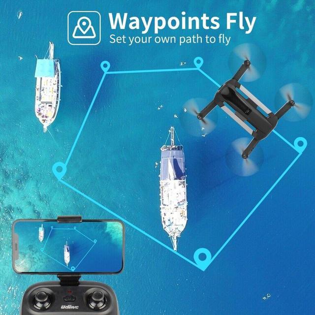 Alt view image 4 of 11 - UDIRC Foldable FPV Video Drone with 720P HD Camera & 2 Batteries Black