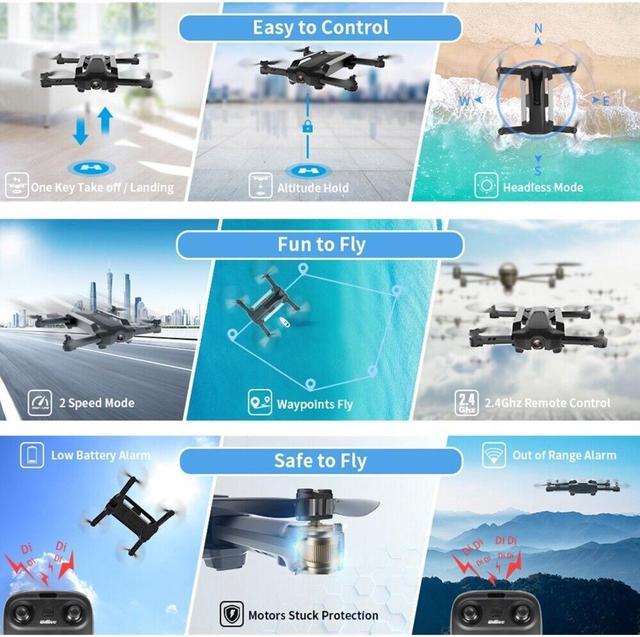 Alt view image 5 of 11 - UDIRC Foldable FPV Video Drone with 720P HD Camera & 2 Batteries Black