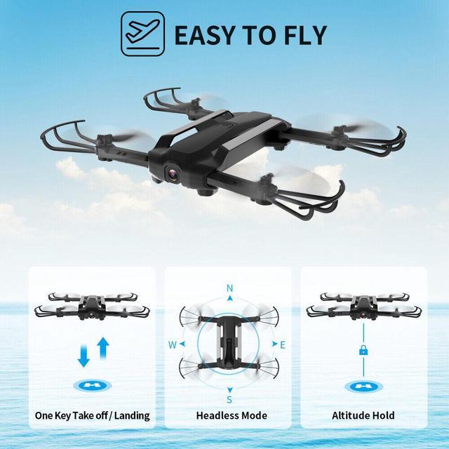 Alt view image 8 of 11 - UDIRC Foldable FPV Video Drone with 720P HD Camera & 2 Batteries Black