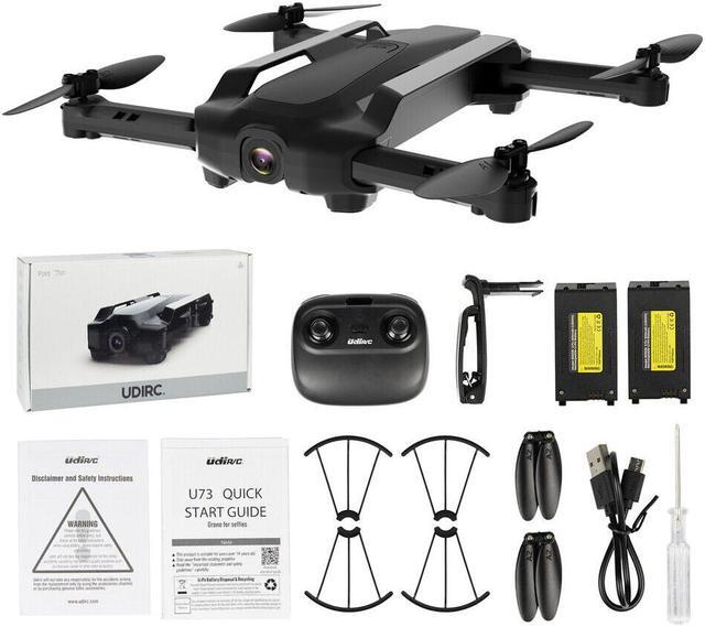 Alt view image 11 of 11 - UDIRC Foldable FPV Video Drone with 720P HD Camera & 2 Batteries Black