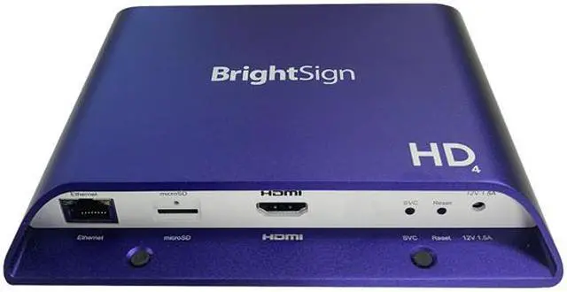 Alt view image 3 of 3 - BrightSign HD224 Standard I/O Digital Signage Media Player, H.265, 4K/Full HD, HTML5, Gigabit Ethernet, GPIO