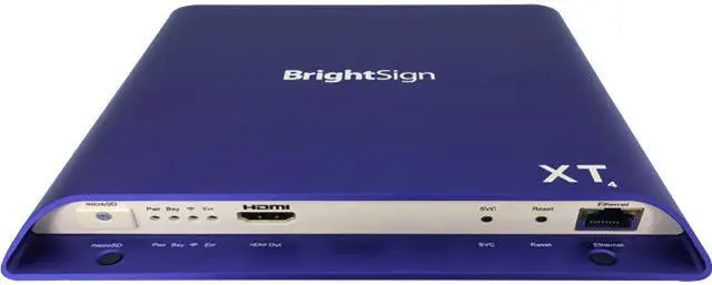 Main image of BrightSign XT244 Standard I/O Digital Signage Media Player, H.265/H.264, 4K/Full HD, HTML5, Dolby Vision, HDR10+, PoE+, Gigabit Ethernet, GPIO, IR, M.2 SSD PCIe, 4kp60 Dual Video Decoding