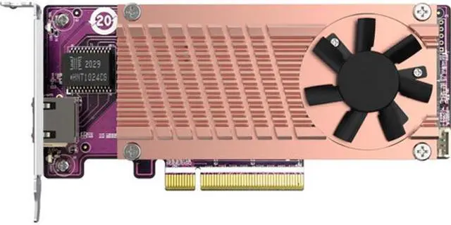 Alt view image 2 of 3 - QNAP QM2-2P10G1TB Dual M.2 2280 PCIe NVMe SSD & 10GbE Expansion Card