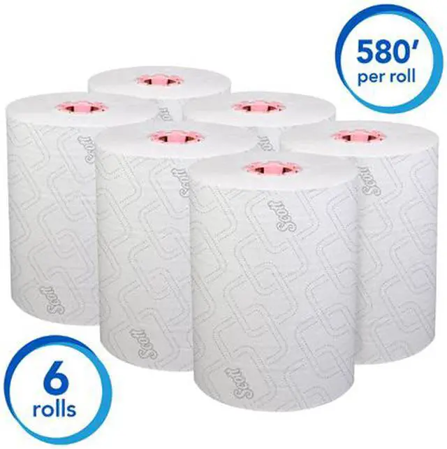 Alt view image 4 of 5 - Scott Control Slimroll Hard Roll Paper Towels (47032) for Slimroll Dispensers (Pink Core), Fast-Drying Absorbency Pockets, White, 6 Rolls / Case, 580' / Roll, 3,480' / Case