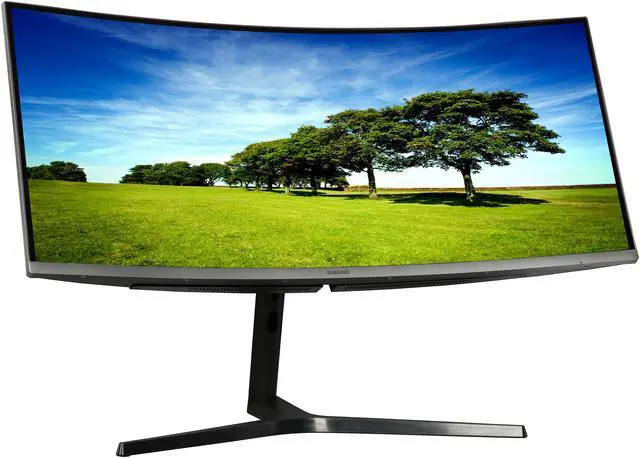 Alt view image 3 of 10 - Samsung 890 Series C34H890WJN Black 34" Curved 3440x1440 WQHD sRGB 4ms 100Hz AMD Freesync Monitor, 300cd/m2, HDMI/DP/USB-C/USB Hub, fully adj stand, VESA Compatible