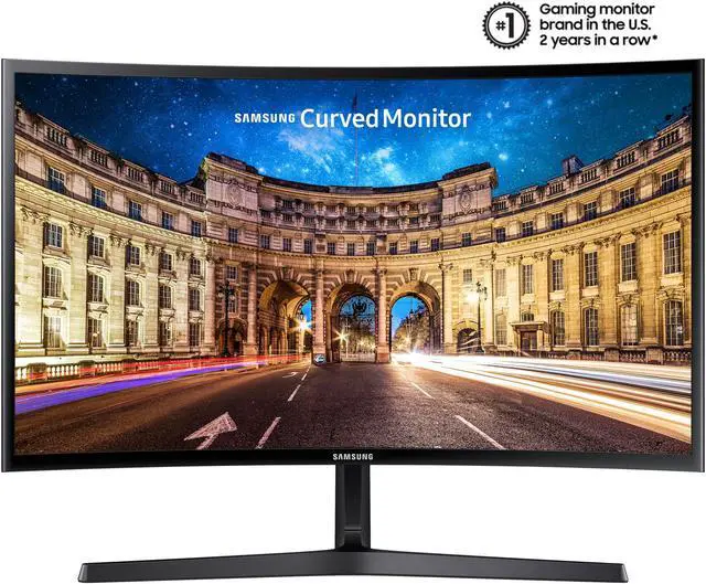 Alt view image 2 of 16 - SAMSUNG LC24F396FHNXZA 24" (23.5" Viewable) Full HD 1920 x 1080 VGA, HDMI AMD FreeSync Flicker Free Low Blue Light LED Backlit Curved Gaming Monitor
