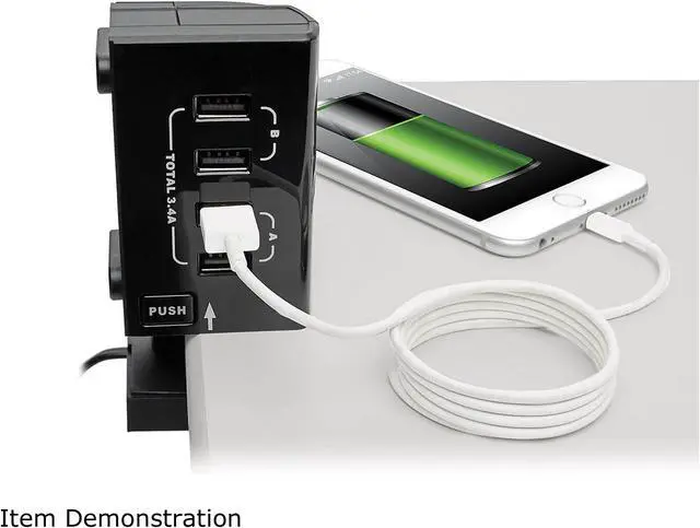 Alt view image 9 of 9 - Tripp Lite Protect It! 6-Outlet Surge Protector, 4 USB Ports, 6.0 Feet Cord, 1080 Joules, Diagnostic LED, Black Housing (TLP66USBR)