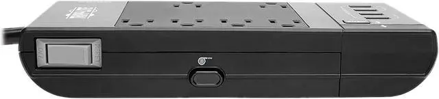 Alt view image 6 of 9 - Tripp Lite Protect It! 6-Outlet Surge Protector, 4 USB Ports, 6.0 Feet Cord, 1080 Joules, Diagnostic LED, Black Housing (TLP66USBR)