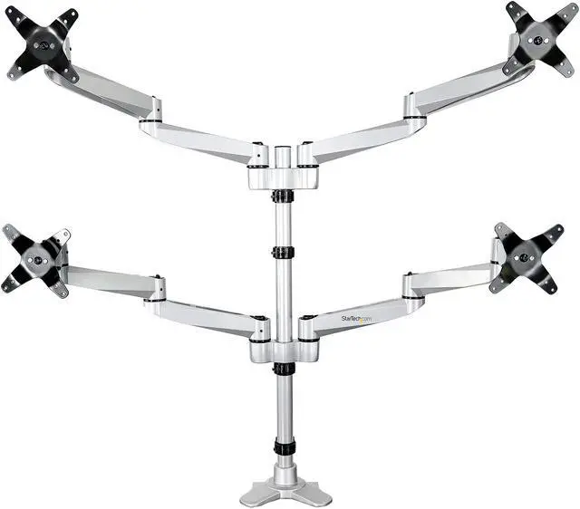Alt view image 4 of 11 - StarTech Full Motion 4 Arm Up to 27" Desk Monitor Mount ARMQUADPS