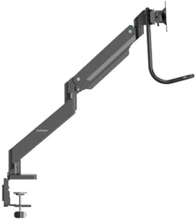 Alt view image 3 of 4 - StarTech Desk Mount Dual Monitor Arm with USB & Audio - Slim Full Motion Adjustable Dual Monitor VESA Mount for up to 32" Displays - Ergonomic Articulating - C-Clamp/Grommet, ARMSLIMDUAL2USB3